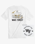 The back view of the Wake Forest Tailgate Time T-Shirt by Southern Tide - Classic White